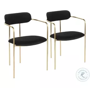 Demi Black Velvet Chair Set Of 2