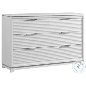 Xena White 6 Drawer Dresser