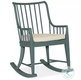 Moorings Brush Textured Blue Performance Fabric Rocking Chair