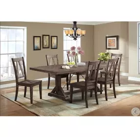 Flynn Dark Walnut Extendable Rectangular Dining Room Set