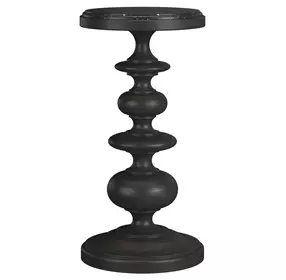 Atrium Black Round Granite Top Accent Table