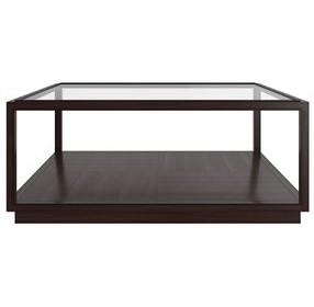 Glaze Cola Square Glass Top Cocktail Table