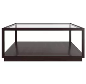 Glaze Cola Square Glass Top Cocktail Table