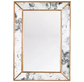 Dion Gold Leaf With Umber Glaze Rectangular Mirror With Gold Leaf Edging