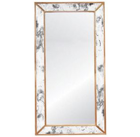Dion Gold Leaf Antiqued Rectangular Floor Mirror