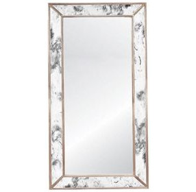 Dion Silver Leaf Antiqued Rectangular Floor Mirror