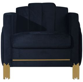 Empire Black Upholstered Accent Chair with LED