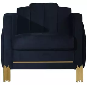 Empire Black Upholstered Accent Chair with LED