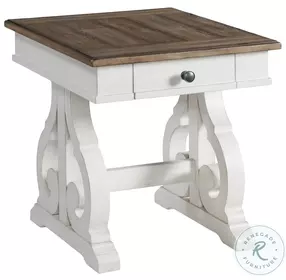 Drake Rustic White and French Oak End Table