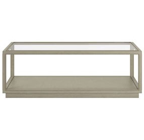 Glaze Bezel Rectangular Glass Top Cocktail Table