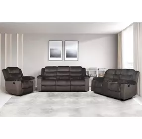 Willow Brown Living Room Set with Dual Recliner