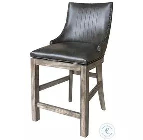 Lodge Black Swivel Counter Height Sling Chair Set of 2