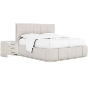 Ashlar White Upholstered Panel Bedroom Set