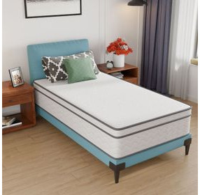 Catmint White and Gray 12" Innerspring Twin Mattress