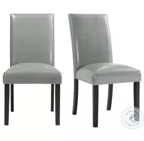 Pia Gray Faux Leather Side Chair Set Of 2