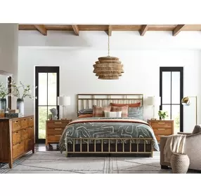Acquisitions Brushed Gold Aspire Metal Bedroom Set