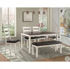 Kona Brown And White 6 Piece Dining Room Set