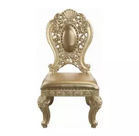 Seville Gold Upholstered Side Chair with Nailhead Trim Set of 2