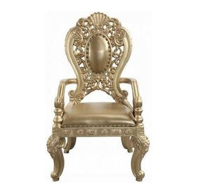 Seville Gold Upholstered Arm Chair with Nailhead Trim Set of 2