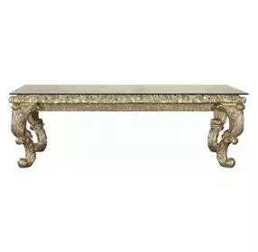 Vatican Champagne Silver 99" Rectangular Dining Table