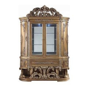 Constantine Brown and Gold 6 Door Curio Cabinet with LED