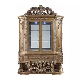Constantine Brown and Gold 6 Door Curio Cabinet with LED