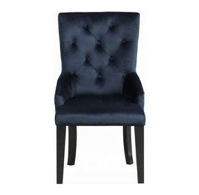 Varian II Dark Navy Upholstered Side Chair with Nailhead Trim