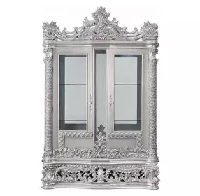 Valkyrie Antique Platinum 2 Door Curio Cabinet with LED
