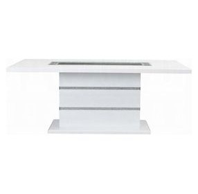 Elizaveta Gray and White 79" Rectangular Dining Table
