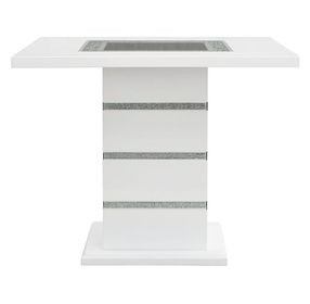 Elizaveta Gray and White 47" Square Counter Height Dining Table