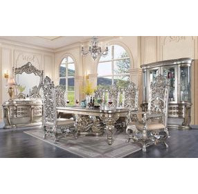 Danae Champagne and Gold Rectangular Dining Room Set