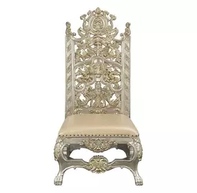 Danae Champagne Upholstered Side Chair with Nailhead Trim Set of 2
