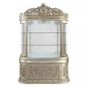 Sorina Antique Gold 6 Door Curio Cabinet with LED