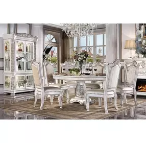 Vendome Antique Pearl 60" Round Dining Room Set
