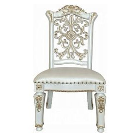 Vendome Antique Pearl Upholstered Splat Back Side Chair with Nailhead Trim Set of 2