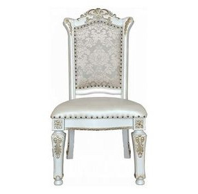 Vendome Antique Pearl Upholstered Side Chair with Nailhead Trim Set of 2