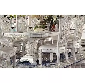 Vendome Antique Pearl 120" Extendable Rectangular Dining Table