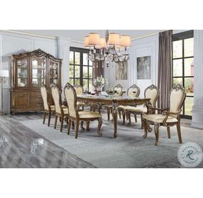 Latisha Antique Oak Extendable Rectangular Dining Room Set