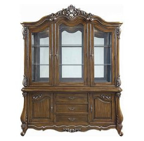 Latisha Antique Oak 6 Door Buffet and Hutch with LED