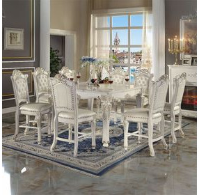 Vendome Antique Pearl Square Counter Height Dining Room Set