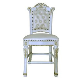 Vendome Antique Pearl Upholstered Counter Height Chair with Nailhead Trim Set of 2