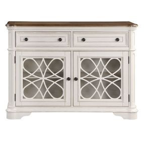 Florian Oak and Antique White 2 Door Server