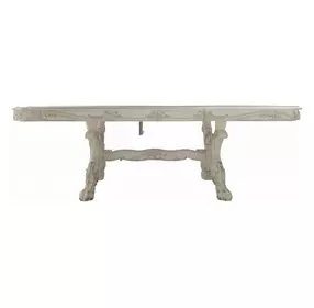 Dresden Bone White 136" Extendable Rectangular Dining Table