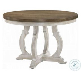Cillin Walnut and Antique White 48" Round Dining Table