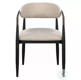 Jaramillo Beige Linen and Black Arm Chair Set of 2