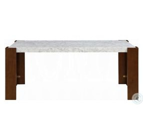 Hettie Engineered Stone and Walnut 72" Rectangular Dining Table