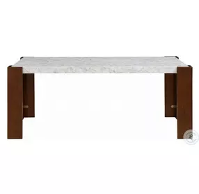Hettie Engineered Stone and Walnut 72" Rectangular Dining Table