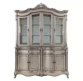Ariadne Antique Platinum 8 Door Buffet and Hutch with LED