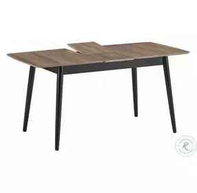 Lanae Natural and Black 63" Extendable Rectangular Dining Table