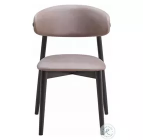 Lanae Gray Polish Microfiber and Black Side Chair Set of 2
